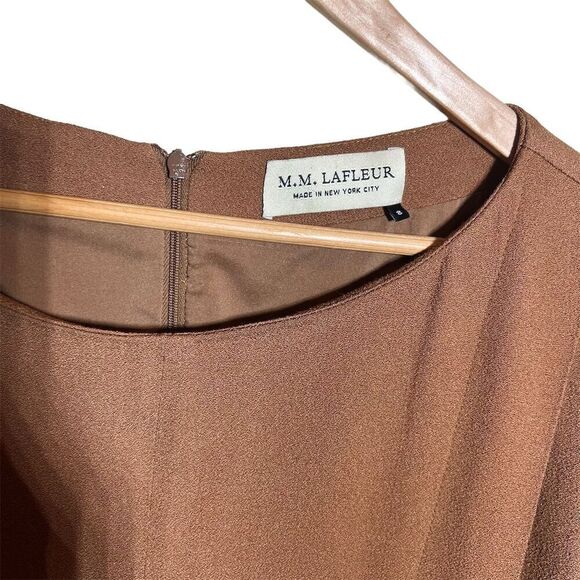 M.M. Lafleur Women's A-Line Tunic Dress Camel Tan Brown 3/4 Sleeve Size 8 - Picture 8 of 9